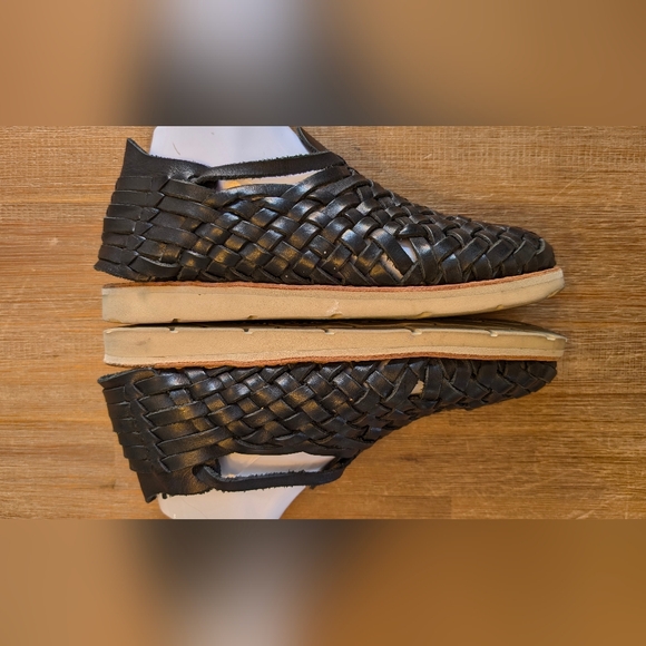 Brand X Huaraches® Handwoven Leather Black Sandal Flat Size 8.5 - Picture 8 of 11